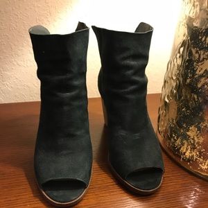 hunter green wedge booties